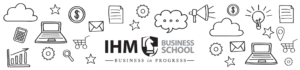 IHM Business school logotype with graphic symbols