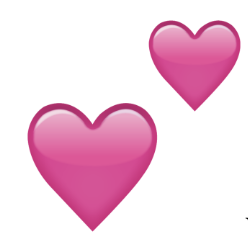 rosa emoji hjärtan 